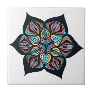 wild flowers: psycho coloured tile