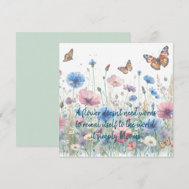 Wild Flowers & Quote Card (Front/Back)