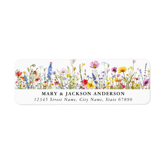 Wild Flowers Return Address Labels (Front)