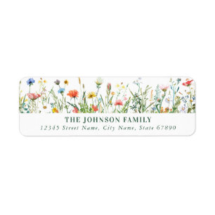 Wild Flowers Return Address Labels