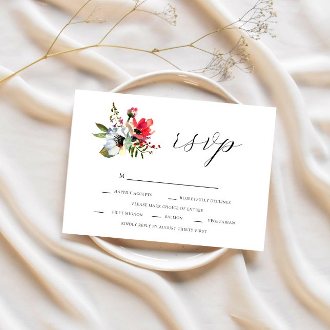 Wild Flowers & Romance RSVP Card (Creator Uploaded)