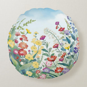 Wild Flowers Round Cushion
