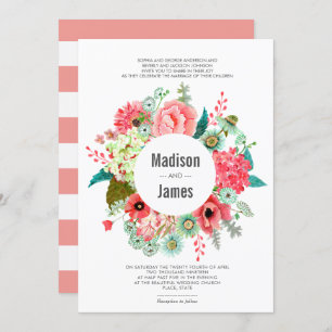 Wild Flowers Rustic Bouquet   Wedding Invitations