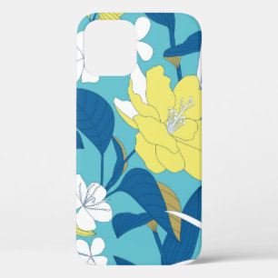 Wild flowers seamless pattern on white background iPhone 12 case