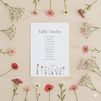 Wild Flowers Seating Chart Invitation