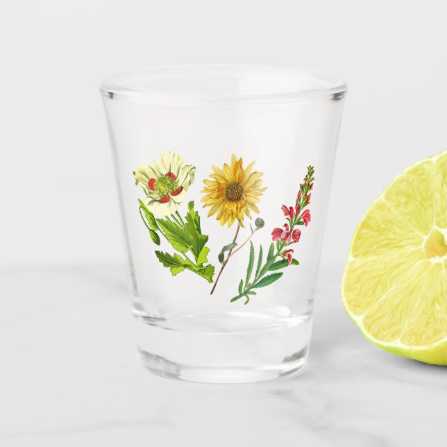 Wild flowers shot glass (Front)