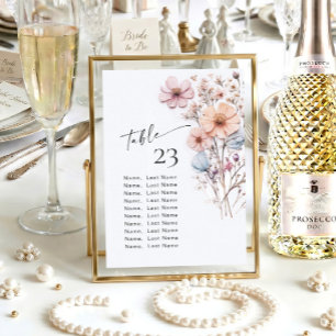 Wild Flowers Table Number Cards Seating Chart