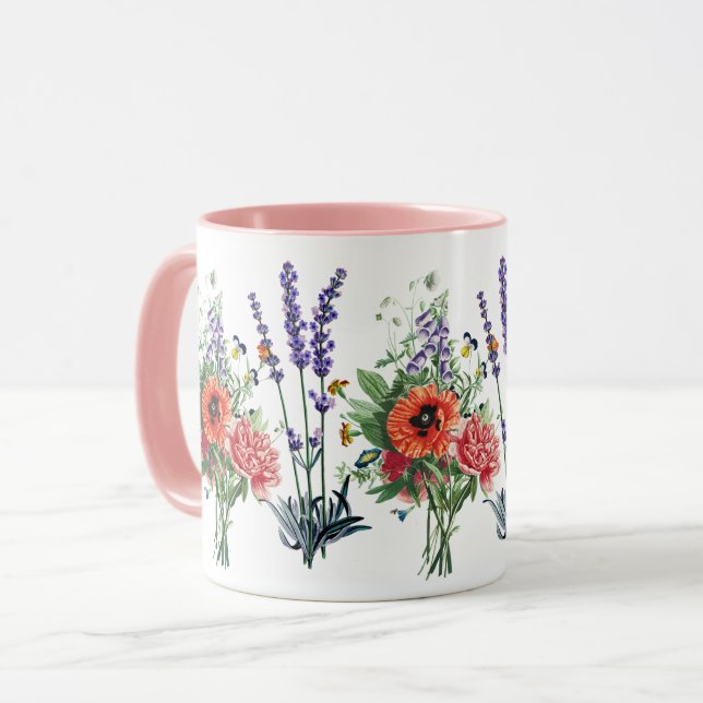 Wild Flowers Vintage Botanical Garden Nature  Mug (Front Left)