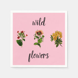 Wild Flowers Vintage Botany Napkin