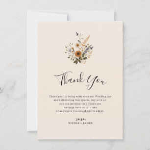 Wild Flowers Vintage Floral Bohemian Thank You Invitation