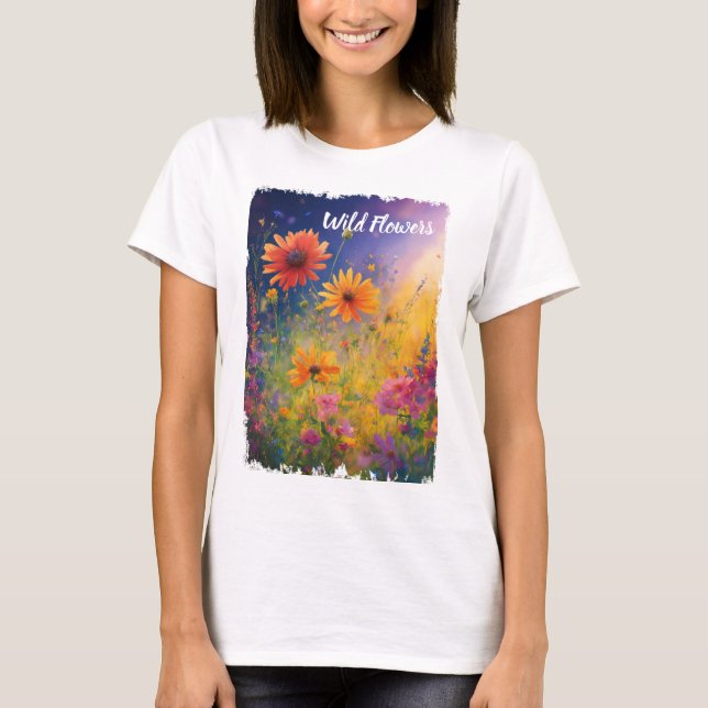 Wild Flowers Vintage  T-Shirt (Front)