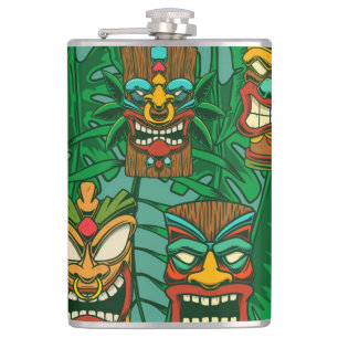 Wild Flowers Watercolor: Colourful Seamless Hip Flask