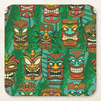 Wild Flowers Watercolor: Colourful Seamless Square Paper Coaster