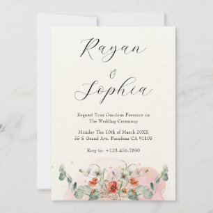 Wild flowers watercolor wedding invites