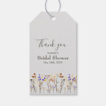 Wild flowers Wedding Bridal Shower Favour Gift Tag