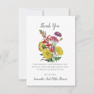 Wild Flowers Wedding Flat Thank You Card