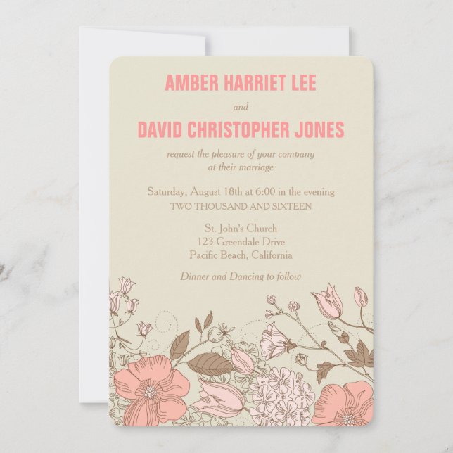 Wild Flowers -Wedding Invitation (Front)
