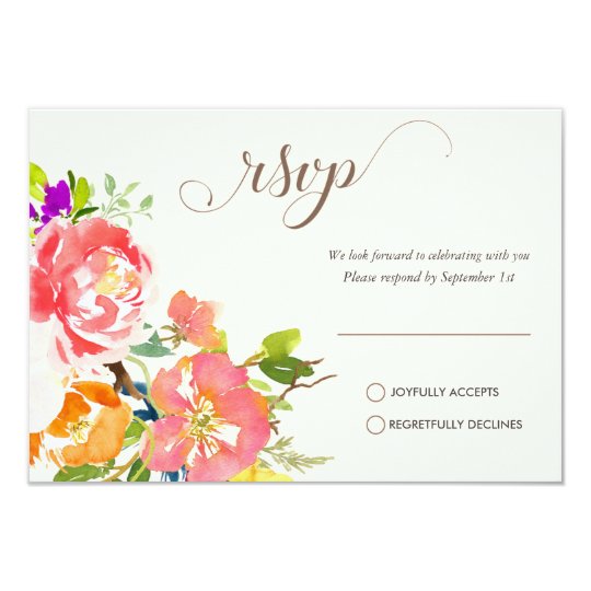 Wild Flowers Wedding Invitation RSVP Card