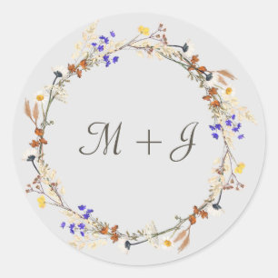  Wild flowers  Wedding Sticker
