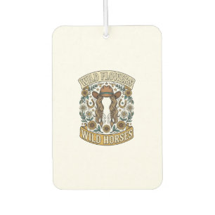 Wild Flowers Wild Horses Vintage Western Floral De Car Air Freshener