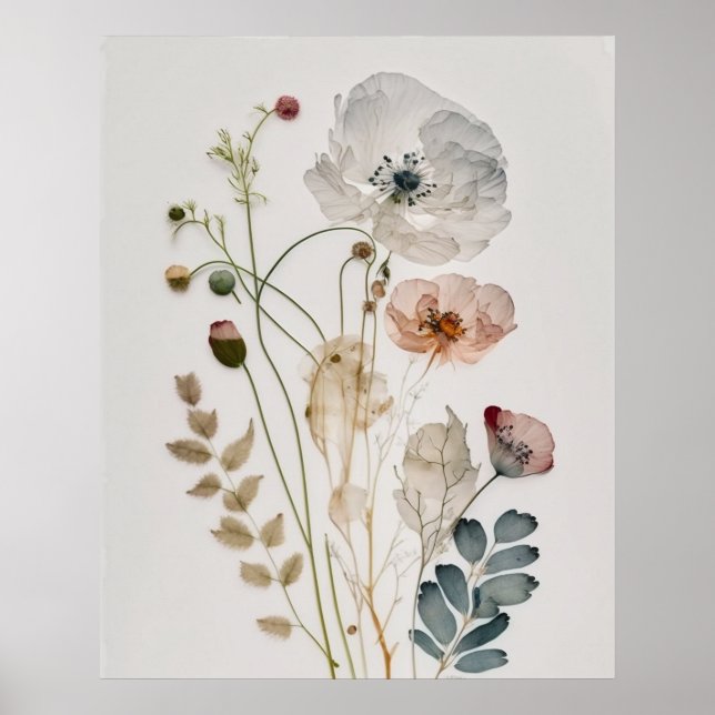 Wild Flowers with Instant Download Art Poster (Front)