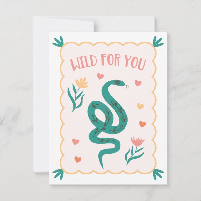 "Wild For You" Valentine's Day Card (Front)