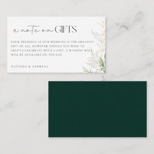 Wild Forest A Note On Gifts Wedding Enclosure Card