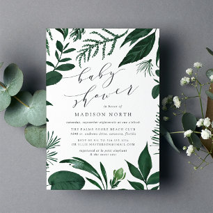 Wild Forest   Botanical Baby Shower Invitation