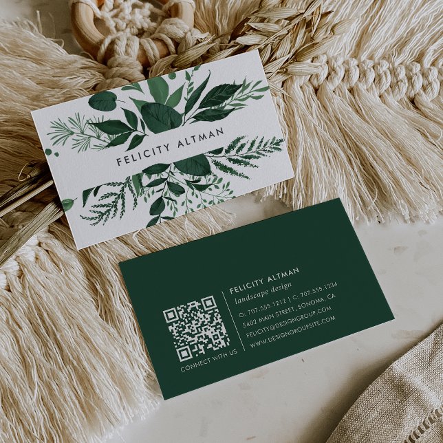 Wild Forest | Botanical QR Code Business Card (Creator Uploaded)