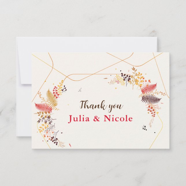 Wild Forest Flowers Fern Mushrooms Foliage Wedding (Front)