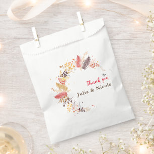 Wild Forest Flowers Fern Mushrooms Foliage Wedding Favour Bags