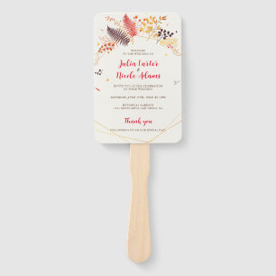 Wild Forest Flowers Fern Mushrooms Foliage Wedding Hand Fan