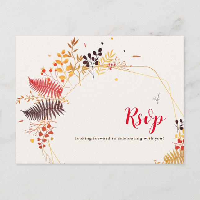 Wild Forest Flowers Fern Mushrooms Foliage Wedding Postcard (Front)