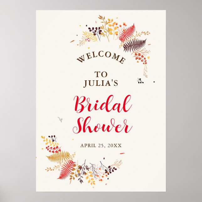 Wild Forest Flowers Fern Mushrooms Foliage Wedding Poster (Front)