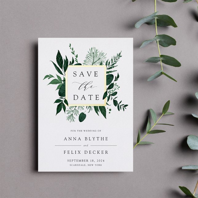 Wild Forest Foil Save the Date Card (Creator Uploaded)