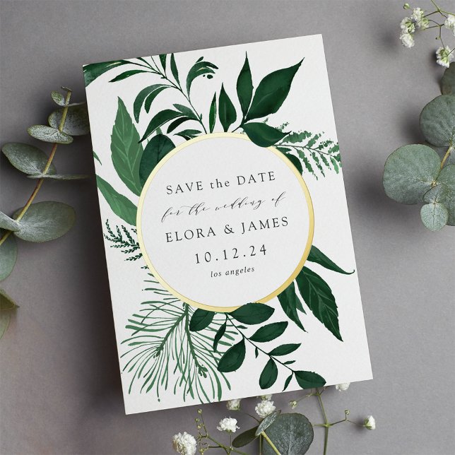 Wild Forest Foil Save the Date Card (Creator Uploaded)