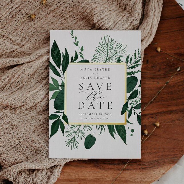 Wild Forest Foil Wedding Save the Date Card (Creator Uploaded)