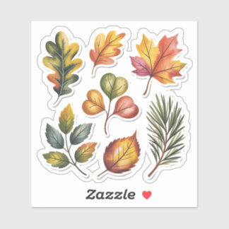 Wild Forest Leaves Custom-Cut Vinyl Sticker