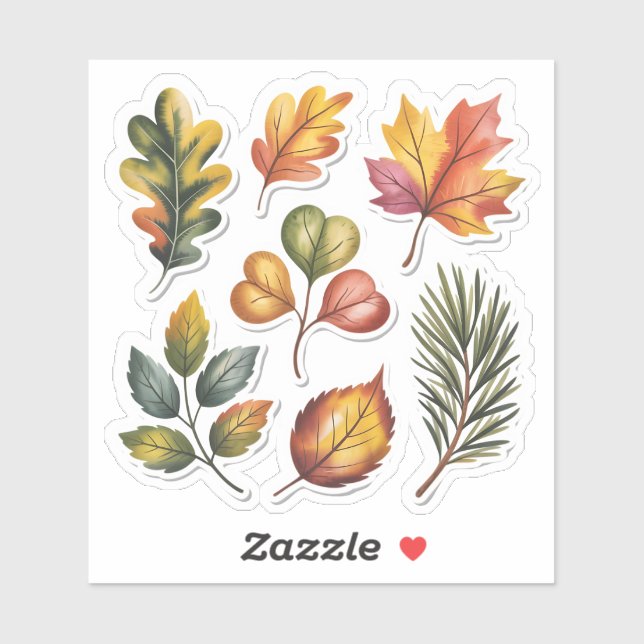 Wild Forest Leaves Custom-Cut Vinyl Sticker (Sheet)