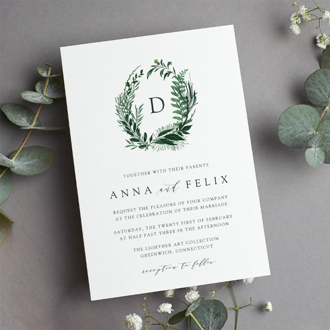 Wild Forest Monogram Wedding Invitation (Creator Uploaded)