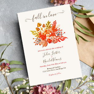 Wild forest Mushroom Fern Foliage Wedding  Invitation