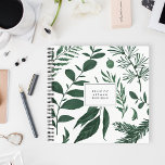 Wild Forest Personalized Notebook<br><div class="desc">Elegant botanical logo notebook design features your name and/or business name framed by a border of lush watercolor greenery and leaves in shades of hunter and forest green. Coordinates with our Wild Forest collection of stationery,  invitations and business accessories.</div>