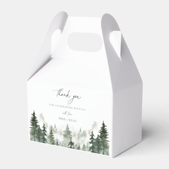 Wild Forest Pines Wedding Thank You Favour Box (Front Side)