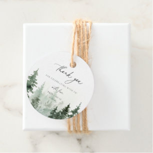 Wild Forest Pines Wedding Thank You Favour Tags