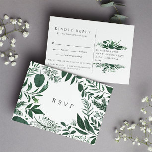 Wild Forest RSVP Postcard with Meal Choice