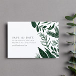 Wild Forest Save the Date Card<br><div class="desc">Our Wild Forest save the date card features your key wedding details (names,  wedding date,  location and website) accented by winter watercolor foliage in rich hunter green. A modern and elegant save the date design for spring or winter weddings that's a chic minimalist take on the botanical trend.</div>
