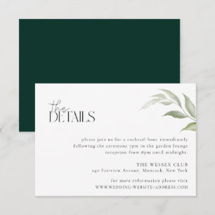 Wild Forest Wedding Details Card