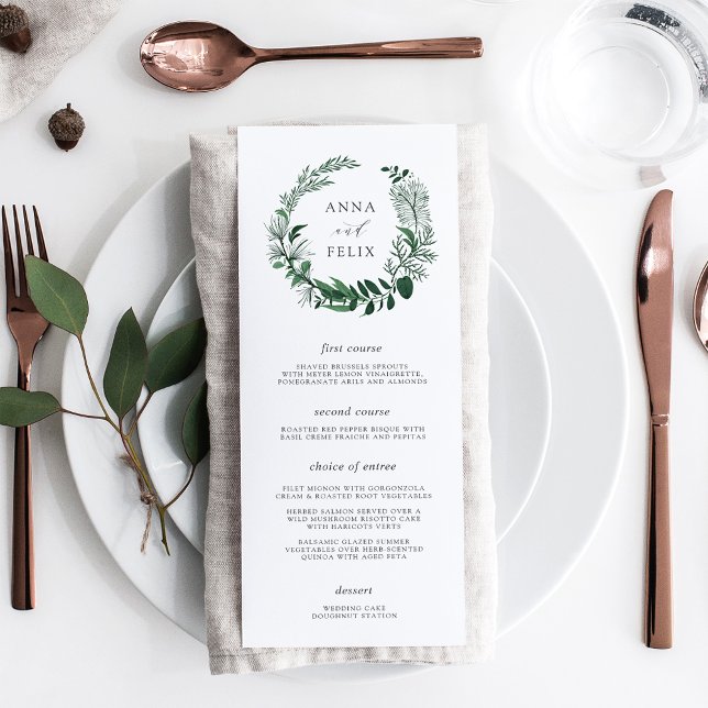Wild Forest Wedding Menu Card (Creator Uploaded)