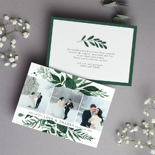Wild Forest   Wedding Photo Flat Thank You Card
