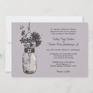 Wild fowers & Mason Jar Wedding Invitations